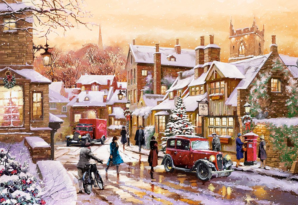 Castorland Puzzle Nostalgischer Winterabend, Puzzleteile