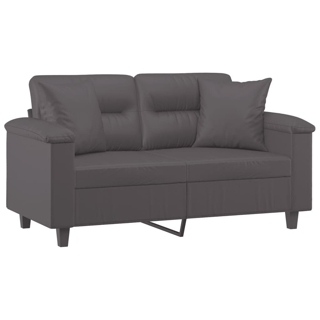 vidaXL Sofa 2-Sitzer-Sofa mit Zierkissen Grau günstig online kaufen