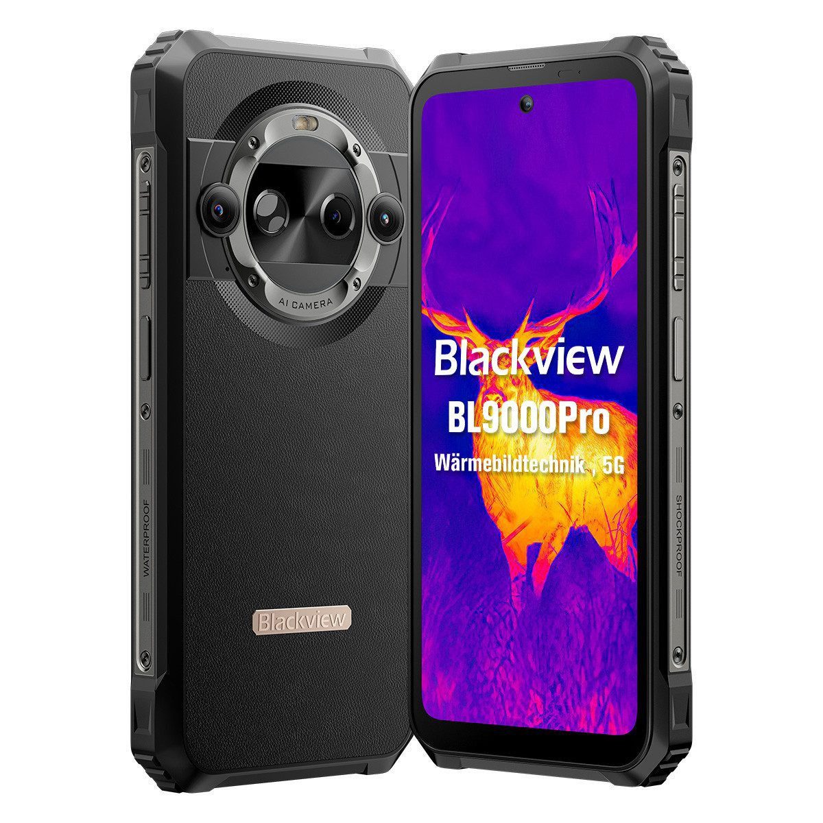 blackview BL9000Pro mit Wärmebildkamera incl. W60 Smartphone (6.78 Zoll, 50 MP Kamera, 2.4K, 5G, 8800 mAh, 120W, NFC, IP69K, mit Wärmebildkamera)