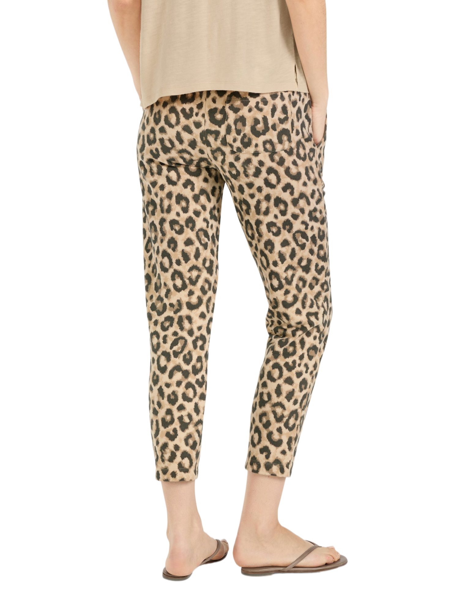 Juvia Stoffhose natur, Casual, Baumwolle, Animalprint, Casual Fit, Mittel