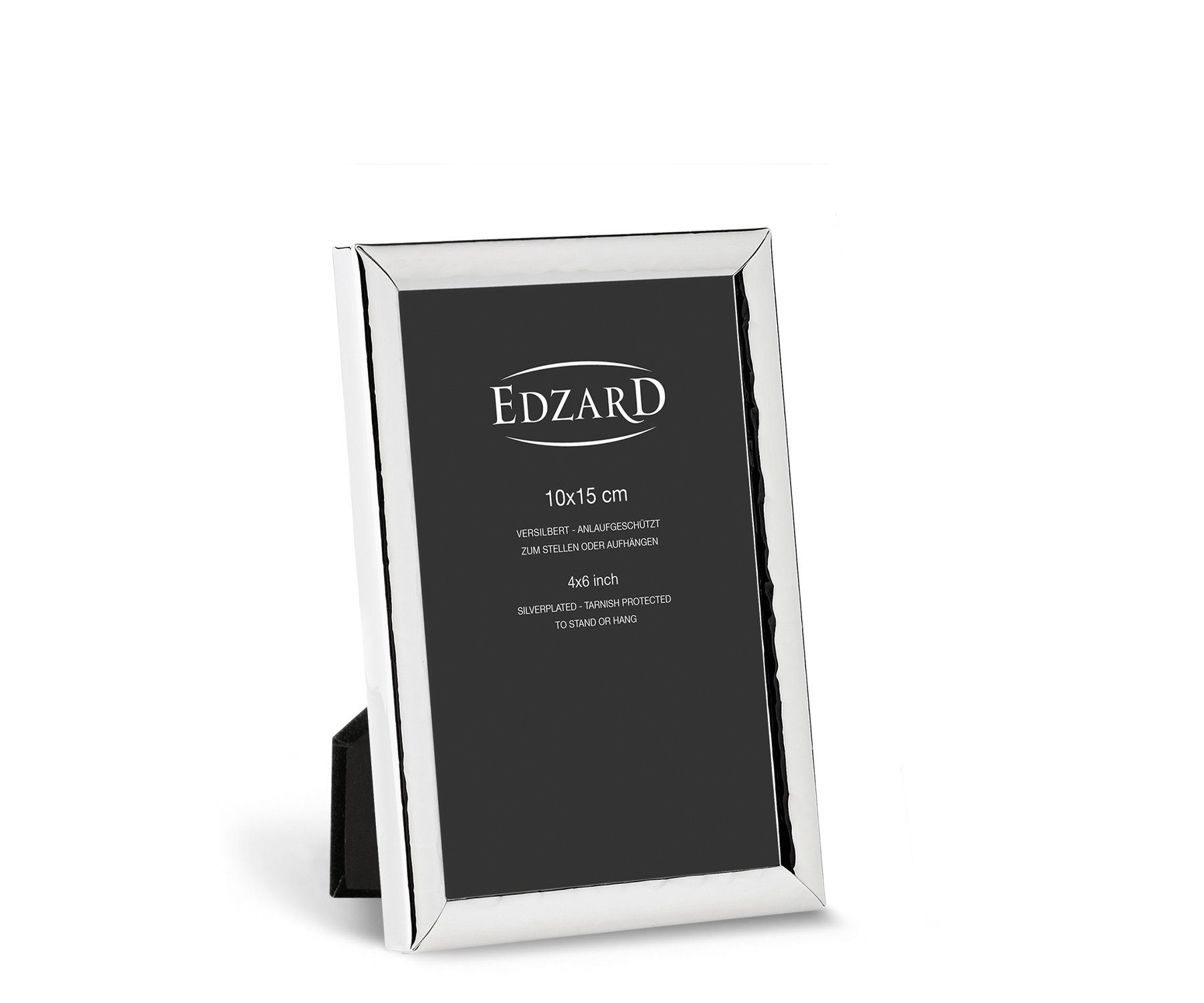 EDZARD Bilderrahmen Riga, versilbert und anlaufgeschützt, für 10x15 cm Bilder – Fotorahmen