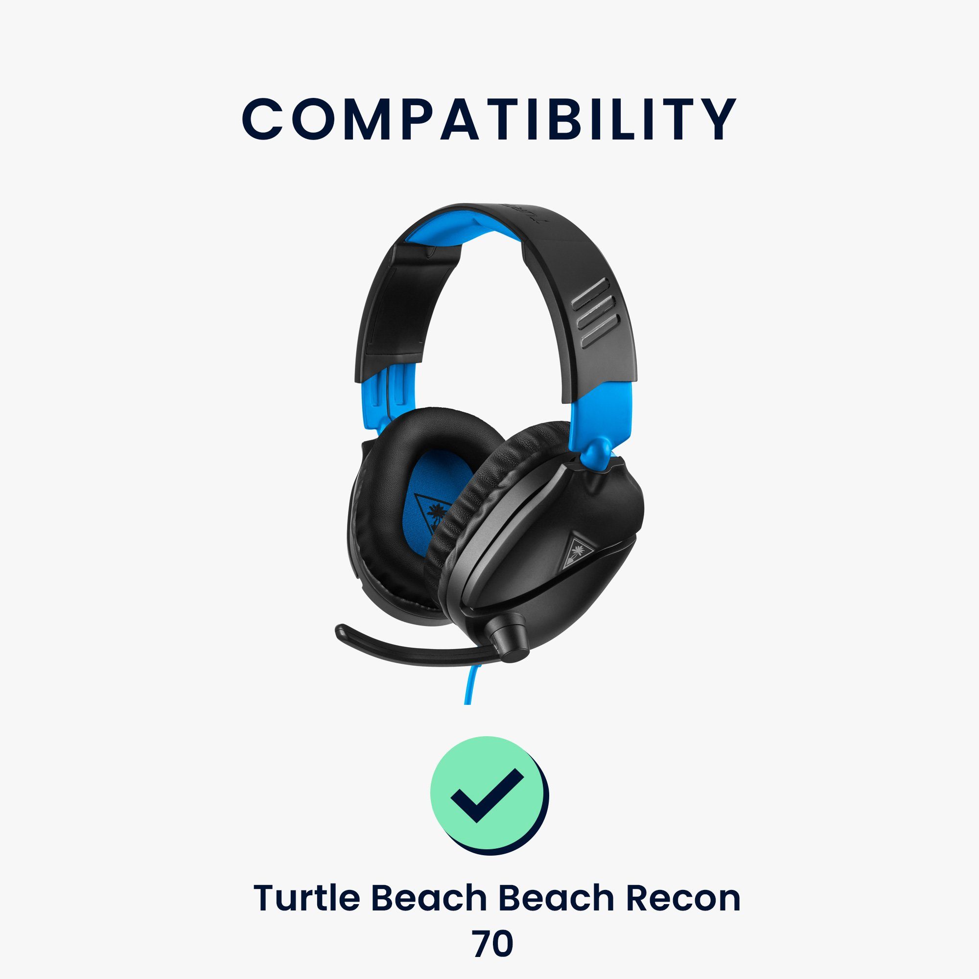 kwmobile 2x Ohr für Polster (Ohrpolster Beach 70 Recon Ear Turtle Over Beach Ohrpolster - Kopfhörer Polster Kunstleder Headphones) für