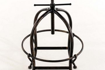 TPFLiving Barhocker Strong (mit angenehmer Fußstütze - Hocker für Theke & Küche), Tresenhocker mit 4-Fuß Gestell Metall bronze - Sitzfläche: Holz