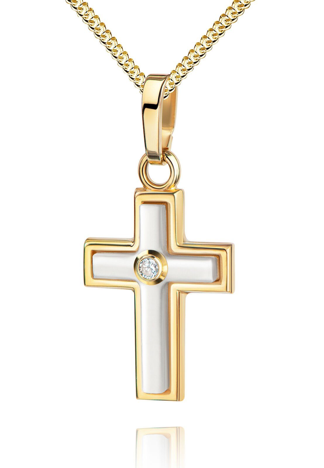 für Kleiner Damen) 333 Kreuzkette JEVELION (Goldkreuz, Gelbgold Kreuz-Anhänger