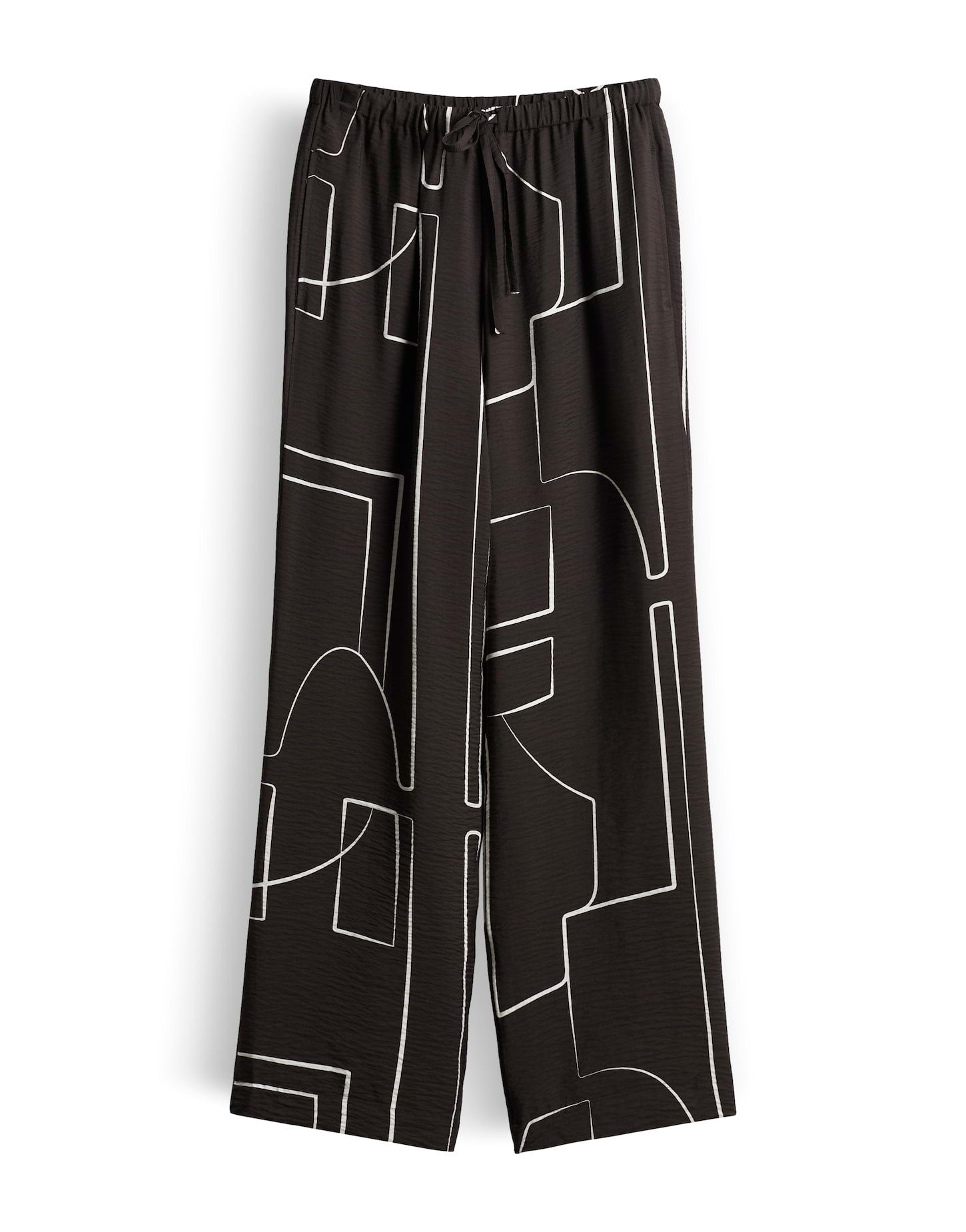 someday Stoffhose Cevil graphic aus Webware mit grafischem Print Mit grafischem Print und Tunnelzug am Bund – Bild 2 von 5