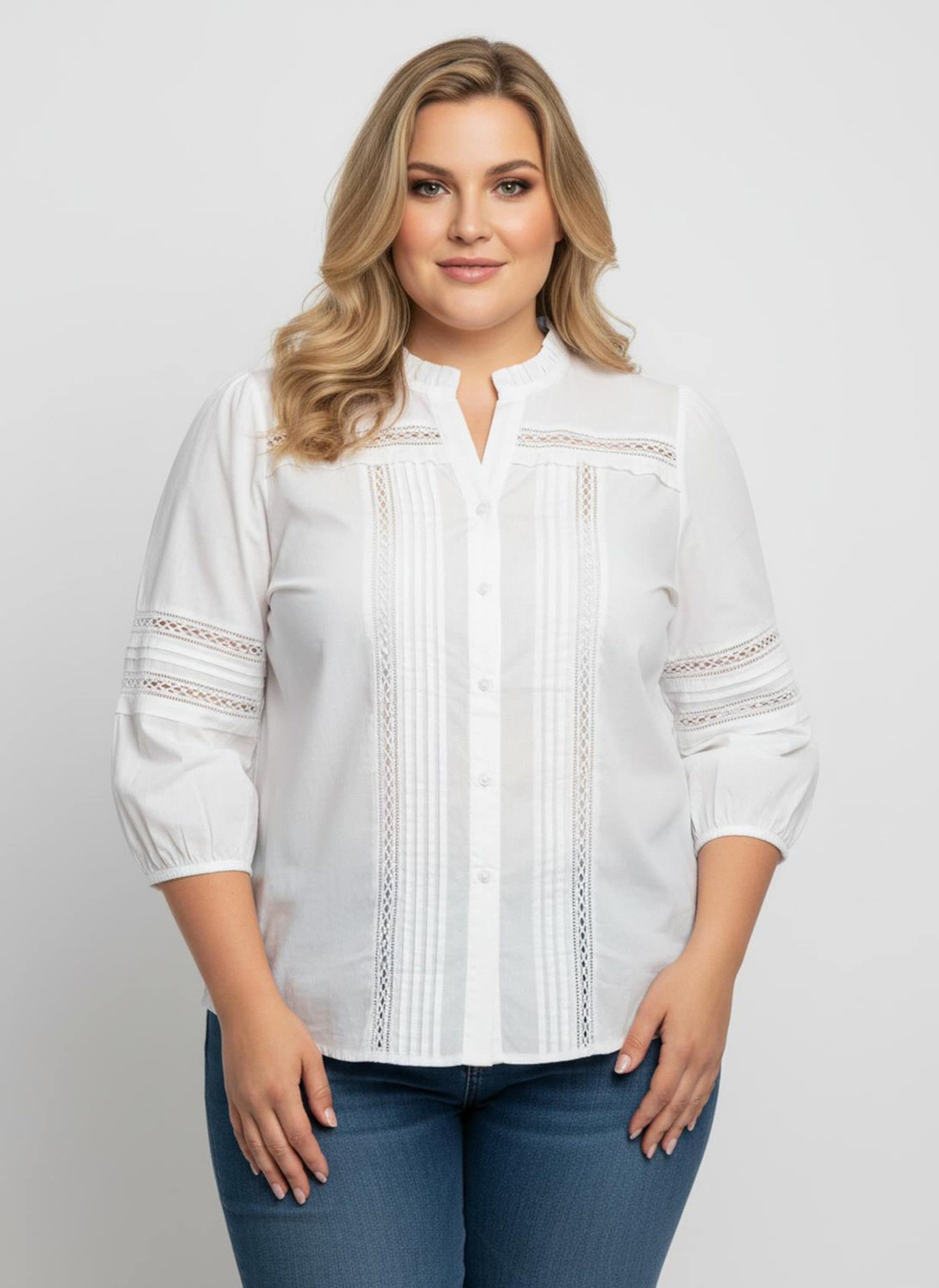 Witt Klassische Bluse Baumwoll-Bluse 3/4-Arm