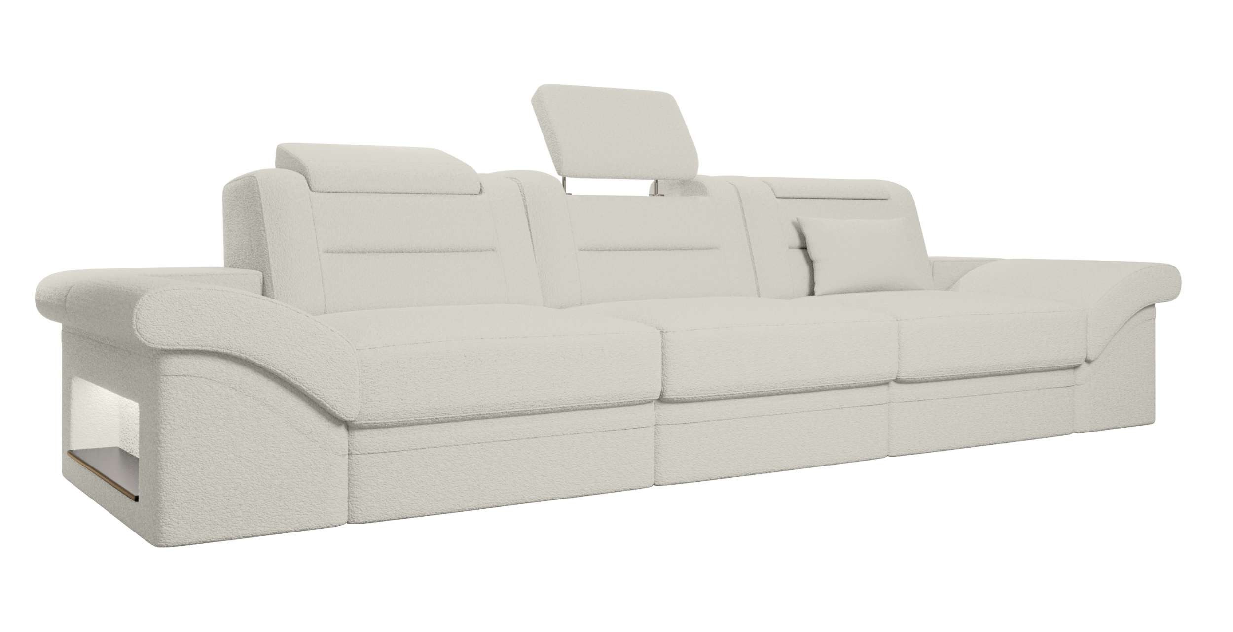 Sofa Dreams Polstergarnitur Couch Monza 3 Sitzer Stoffsofa, (Sofa, Big-Sofa), Designersofa Couch, 1 Zierkisse inkl., LED, mit elektr. Relaxfunktion