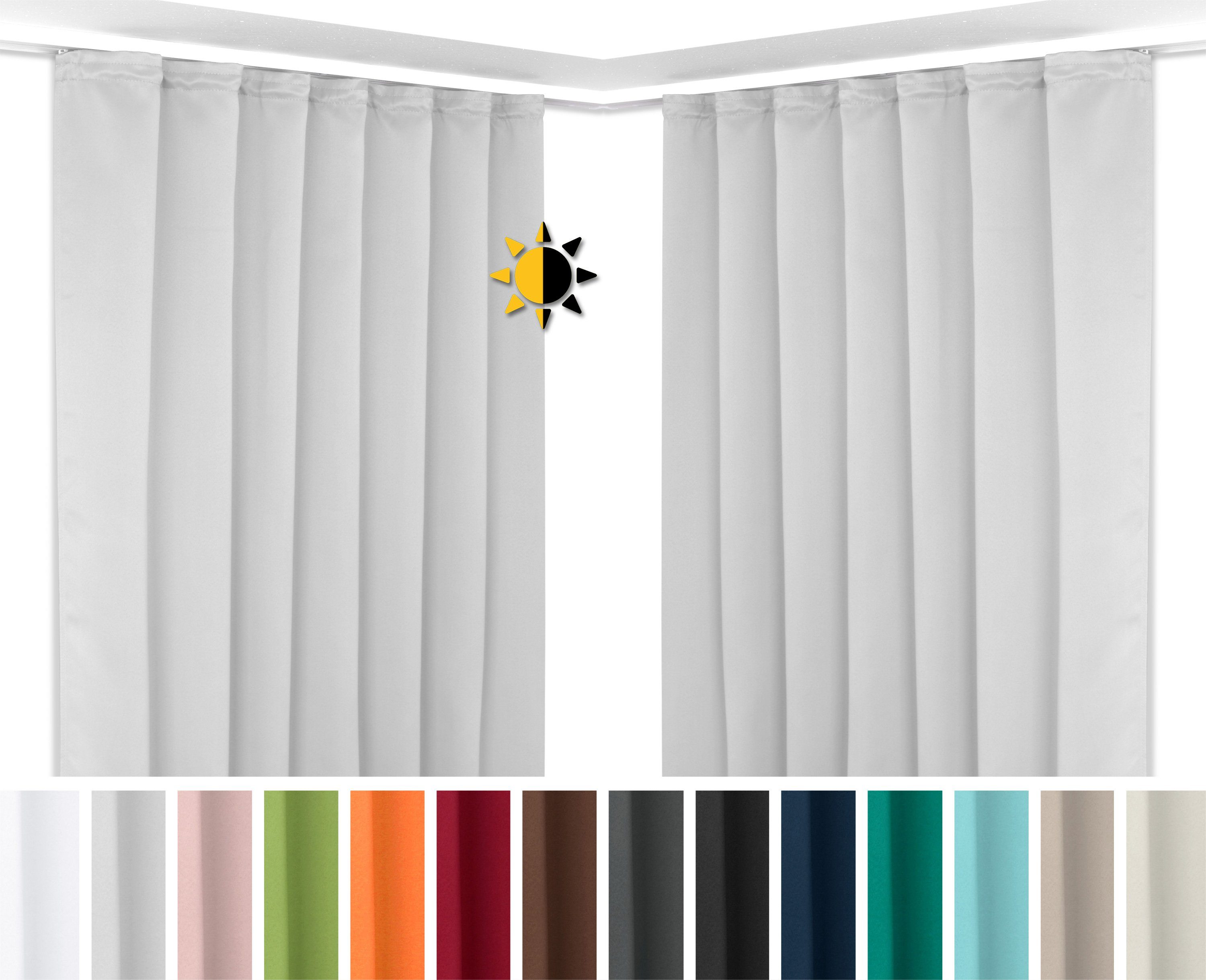 Beautex Verdunkelungsvorhang 2er Set Verdunkelungsgardine mit U-Band, Black günstig online kaufen