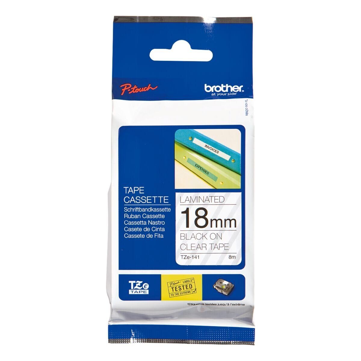 Brother Beschriftungsband TZe, 18 mm x 8 m, 18,00 mm x 8,00 m, laminiert