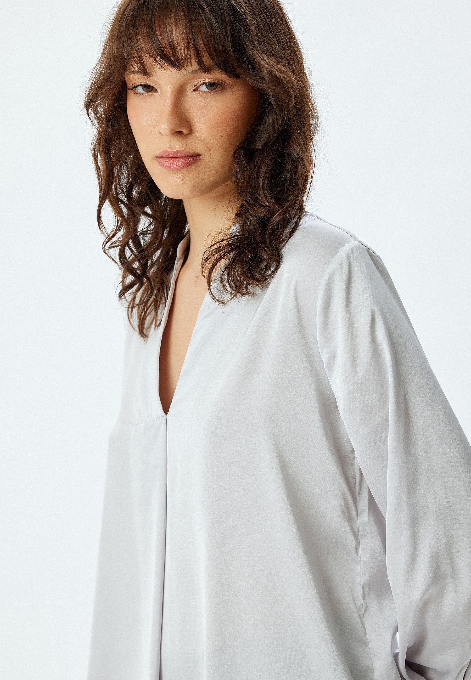 Koton Langarmbluse Langärmelig V-Ausschnittkragen