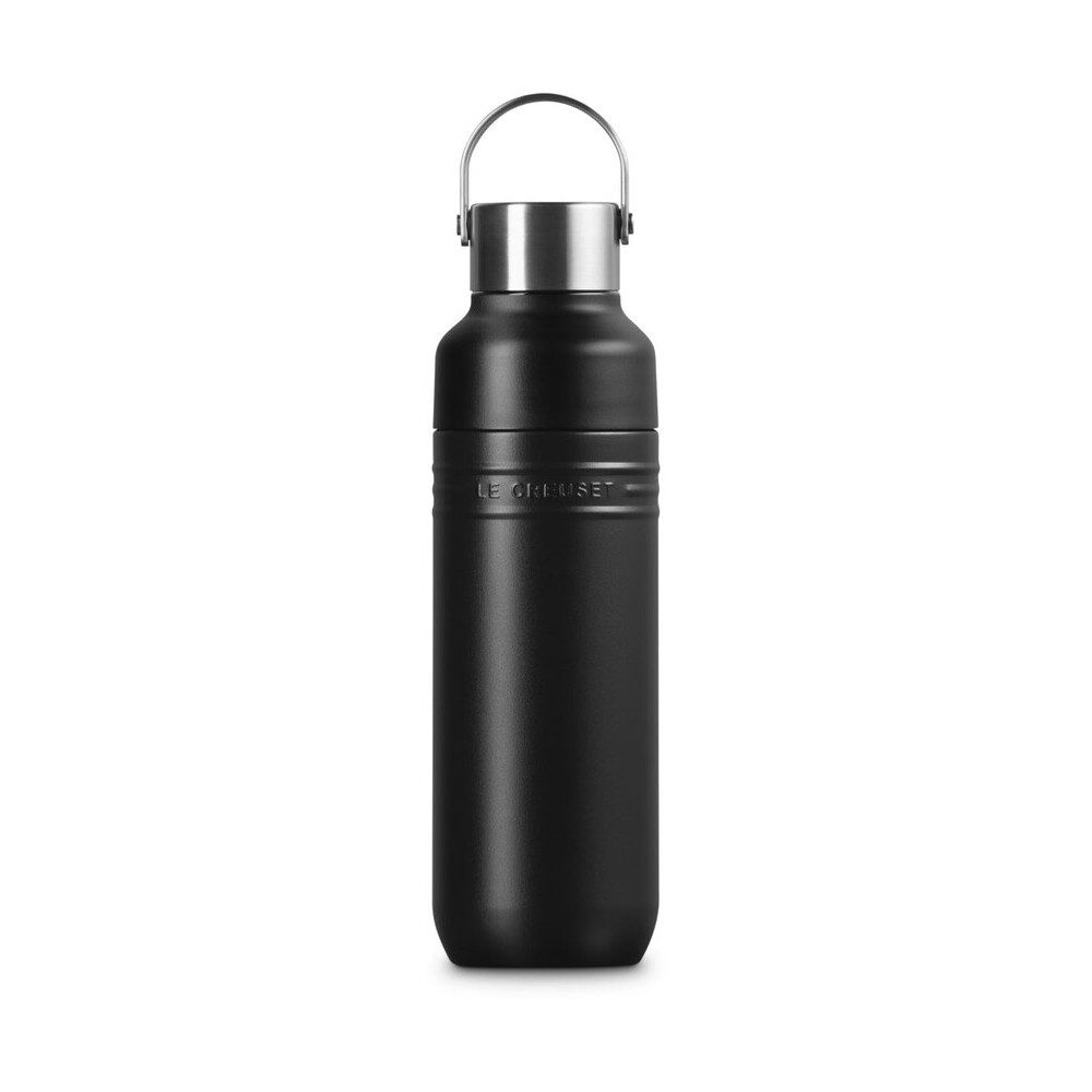 LE CREUSET Trinkflasche Trinkflasche 1,0 l On The Go Schwarz Matt, Thermosflasche, Isolierflasche vakuumisoliert, 1 Liter, schwarz