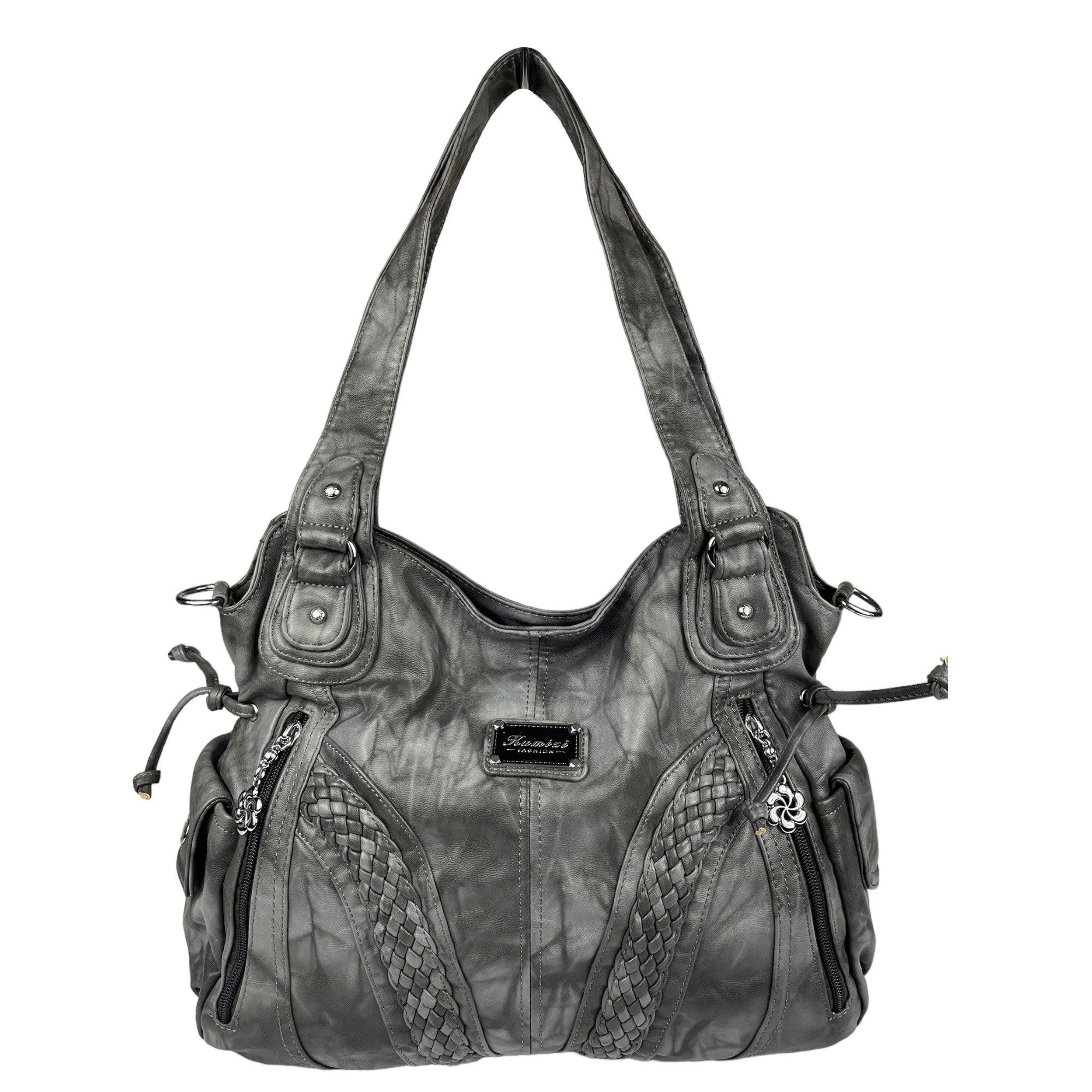 Taschen4life Schultertasche Damen Handtasche 1555-3, Schultertasche mit extra Trageriemen, Alltagstasche