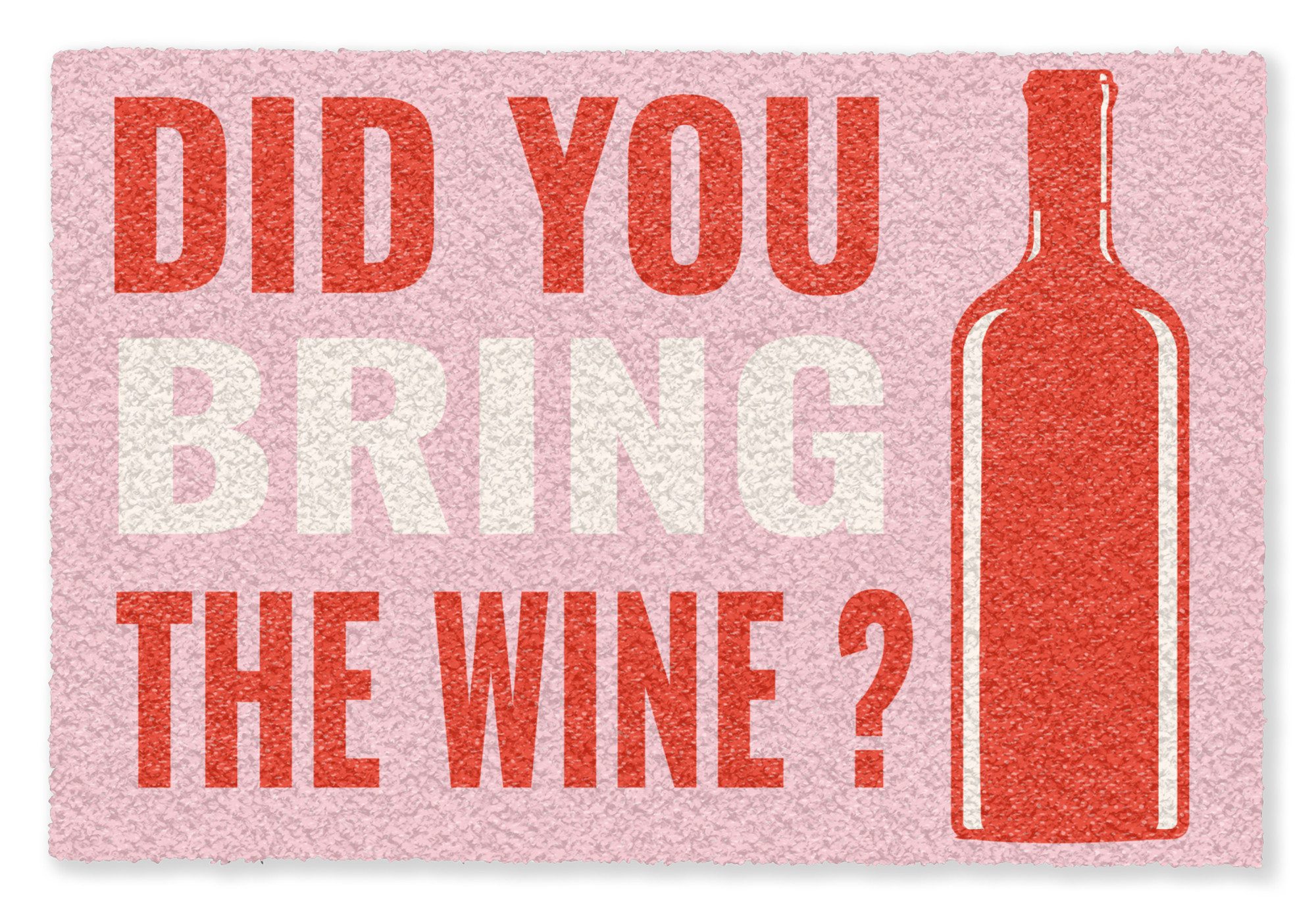 MuchoWow Fußmatte Zitat - Rosa - Wein, Rechteckig, innen Schmutzfangmatte, Tür, Schmutzfänger Flur, Teppich, 60x40 cm