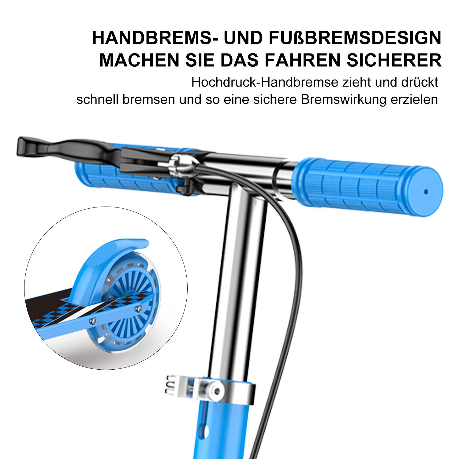 FOXSPORT Cityroller Kick Scooter Faltbarer Kinderoller, 1 km/h, (Set, mit Schutzblechen), klappbar&höhenverstellbar Scooter 4.7 Zoll Räder Maximale 50 kg
