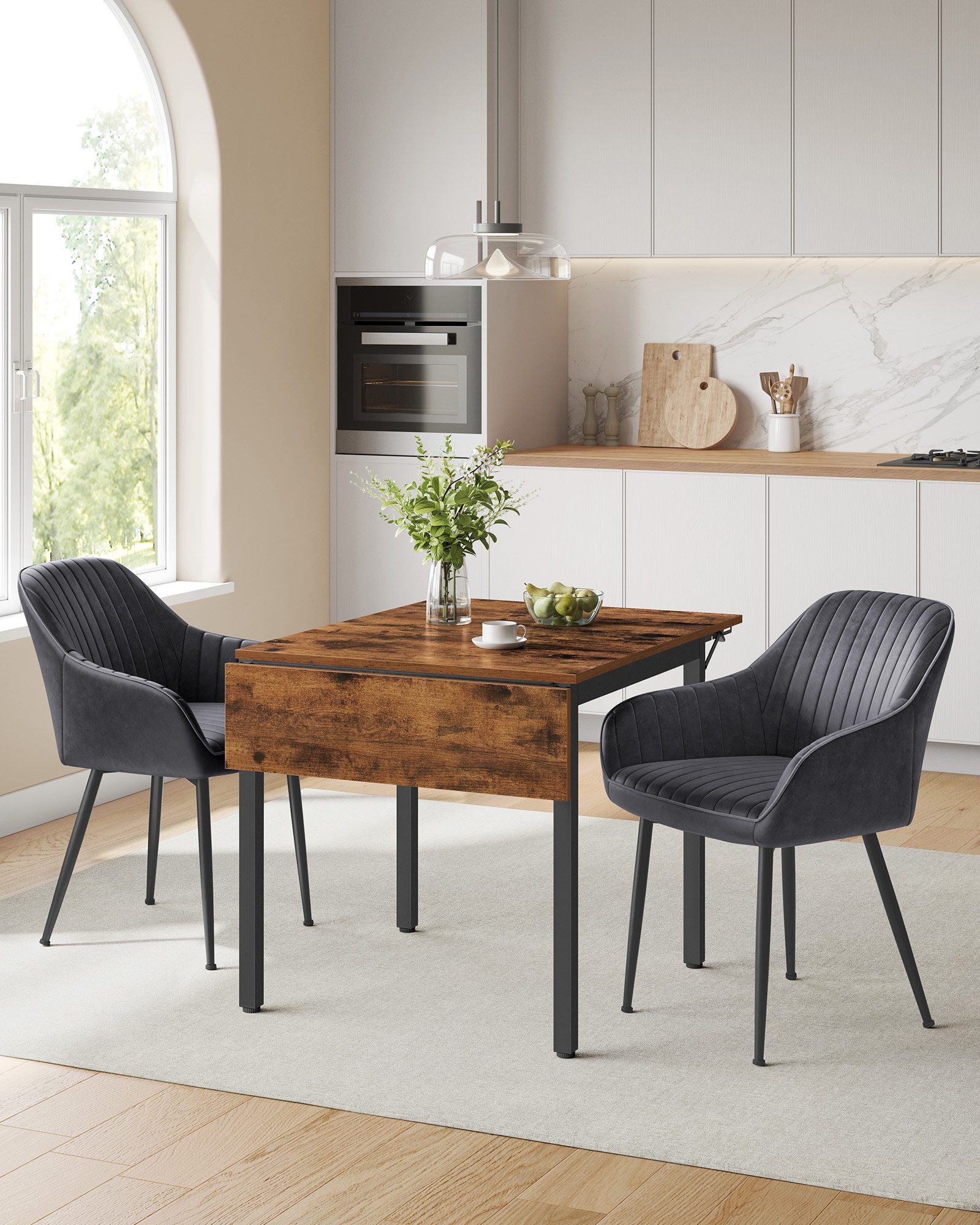 VASAGLE Essgruppe, Esstisch + zwei Stühle, vielfältige Kombinationsmöglichk günstig online kaufen