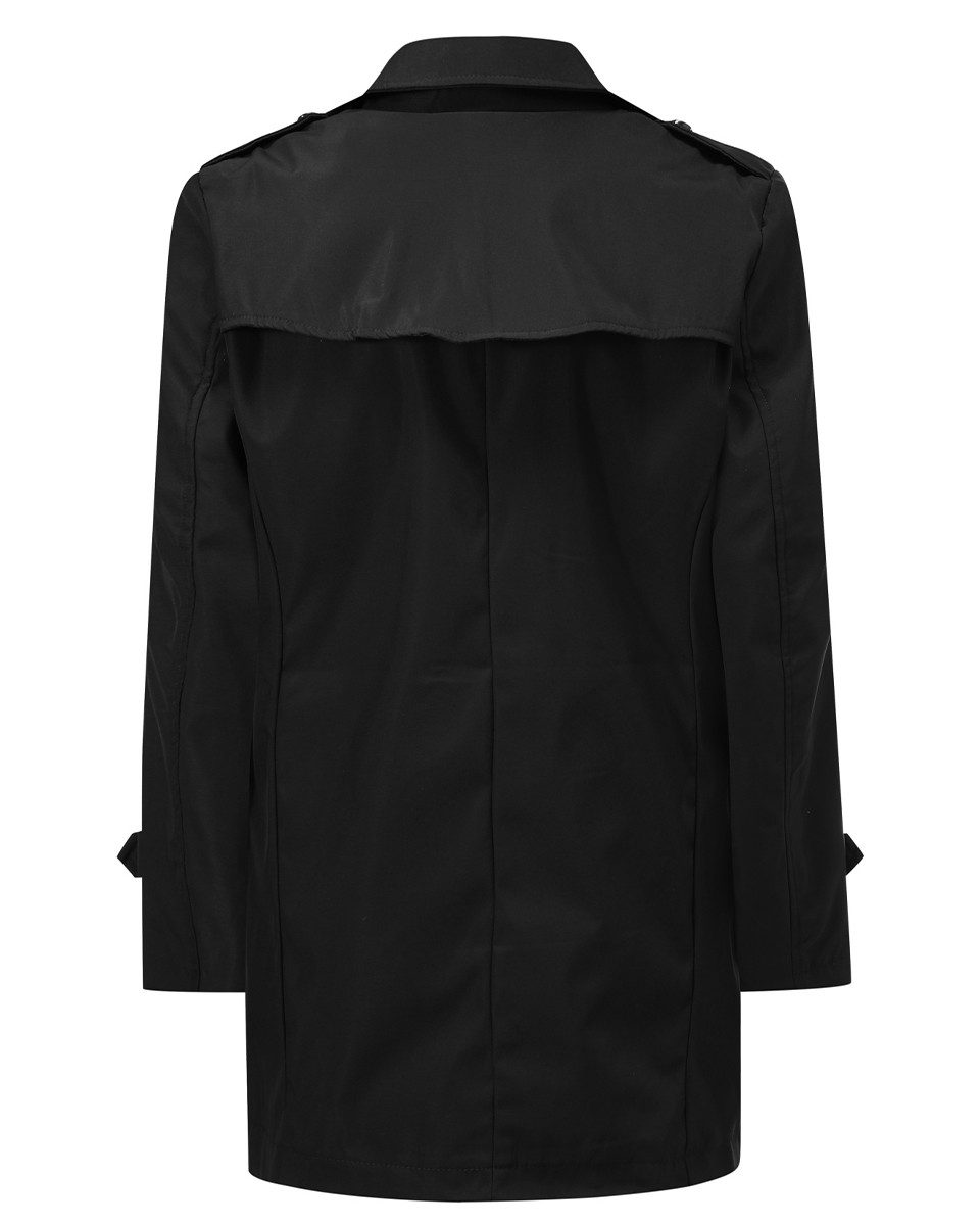Allthemen Trenchcoat zweireihig Herren eleganter Kurzmantel Mittellange Herbstjacke
