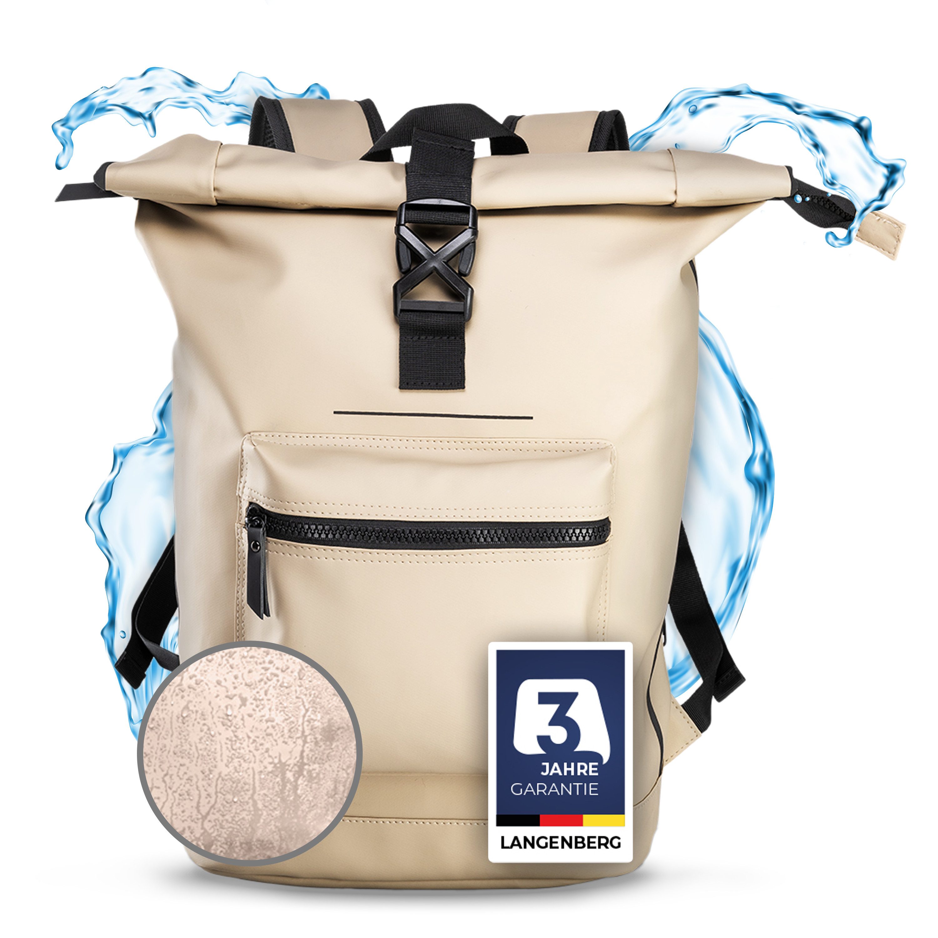 Langenberg Notebook-Rucksack LANGENBERG Laptop Rucksack 2.0 [Wasserdicht] 30 Liter Volumen, ☑ UNSERE EMPFEHLUNG