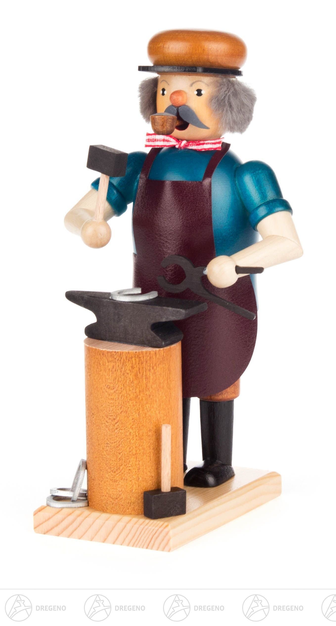 Räuchermännchen Räuchermann Schmied Breite x Höhe x Tiefe 9 cmx16,5 cmx9 cm NEU