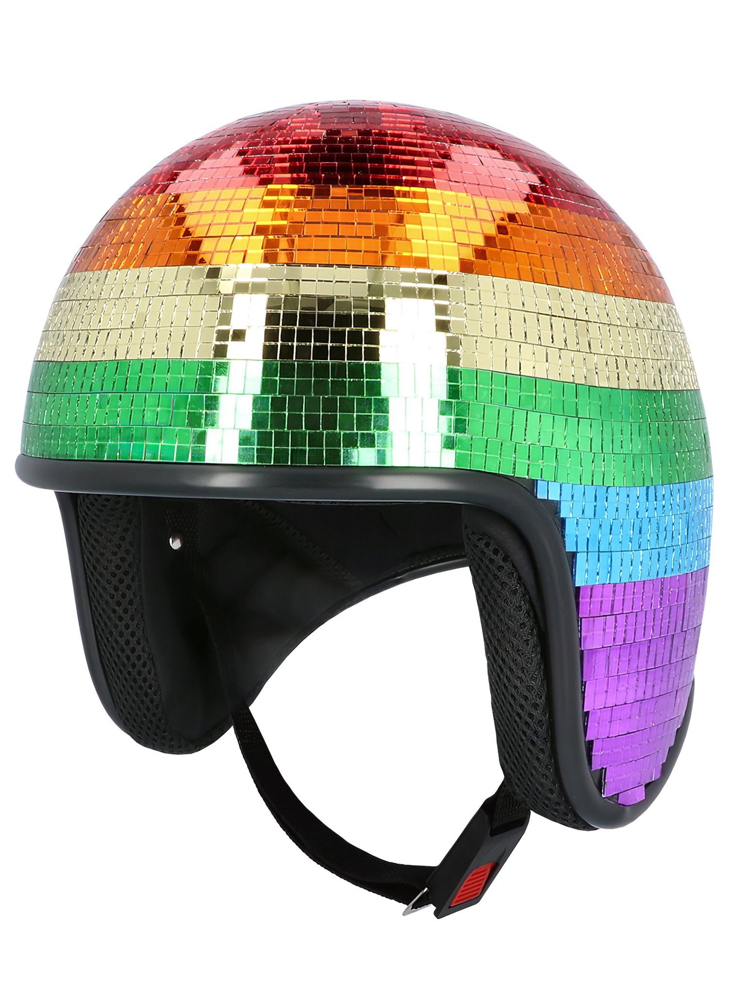 Boland Kostüm Disco Helm regenbogen, Die Discokugel für den Kopf!