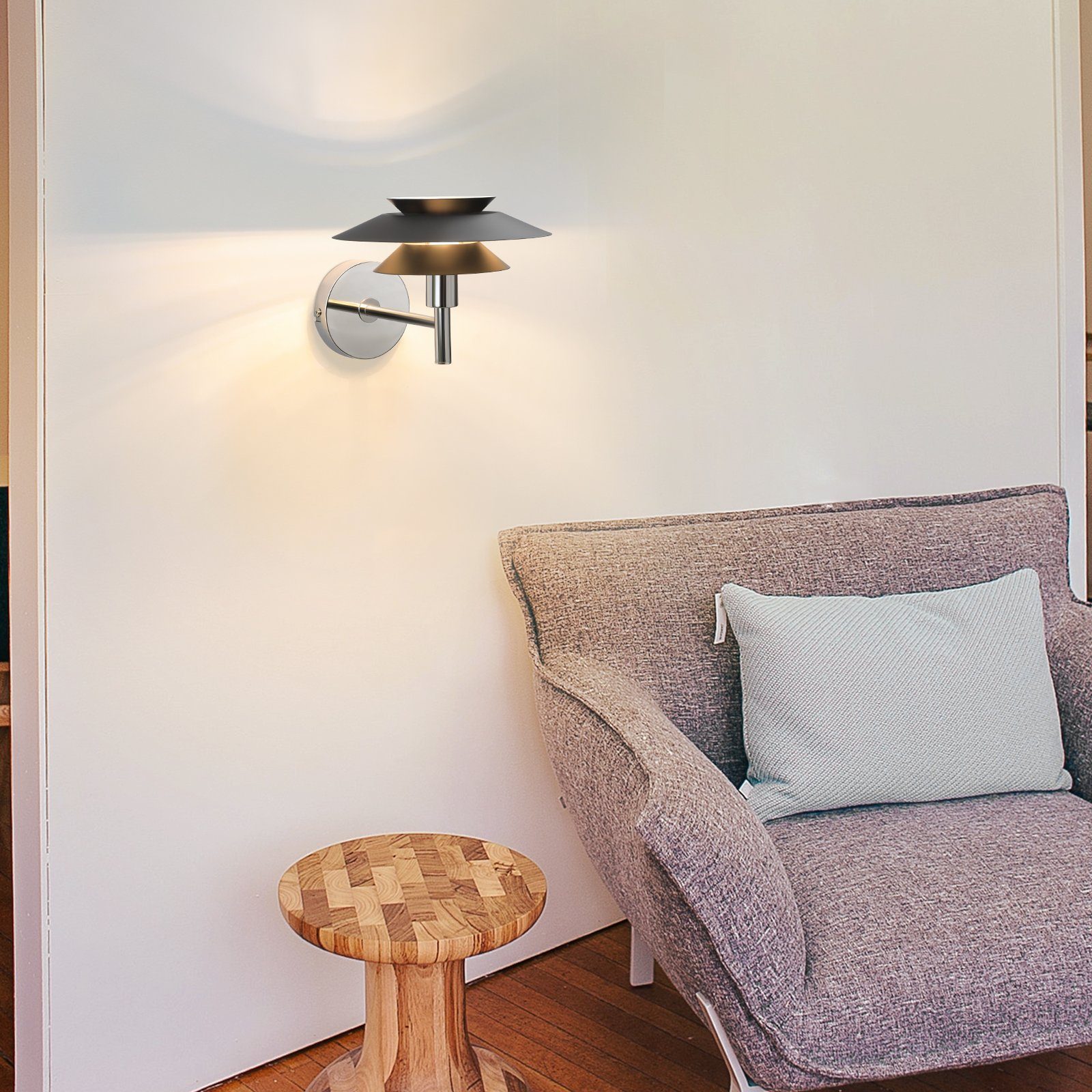 ZMH Wandleuchte Innen Schwarz Wandlampe Modern G9 Metall Design (Max.25W), LED fest integriert, Wandlampe für Wohnzimmer Flur