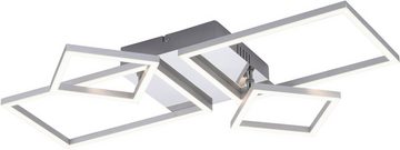 my home LED Deckenleuchte Jorvin, LED fest integriert, Warmweiß, Moderne Deckenlampe stahl L65 x 33,8 cm, schwenkbar, flache Bauform