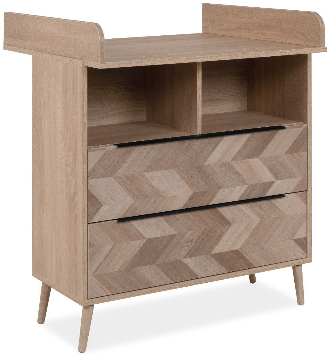 Finori Wickelkommode Malmö 67A, Dekor Sonoma Eiche, Fischgräte, MADE IN GERMANY, 89 x 106 x 77,5 cm