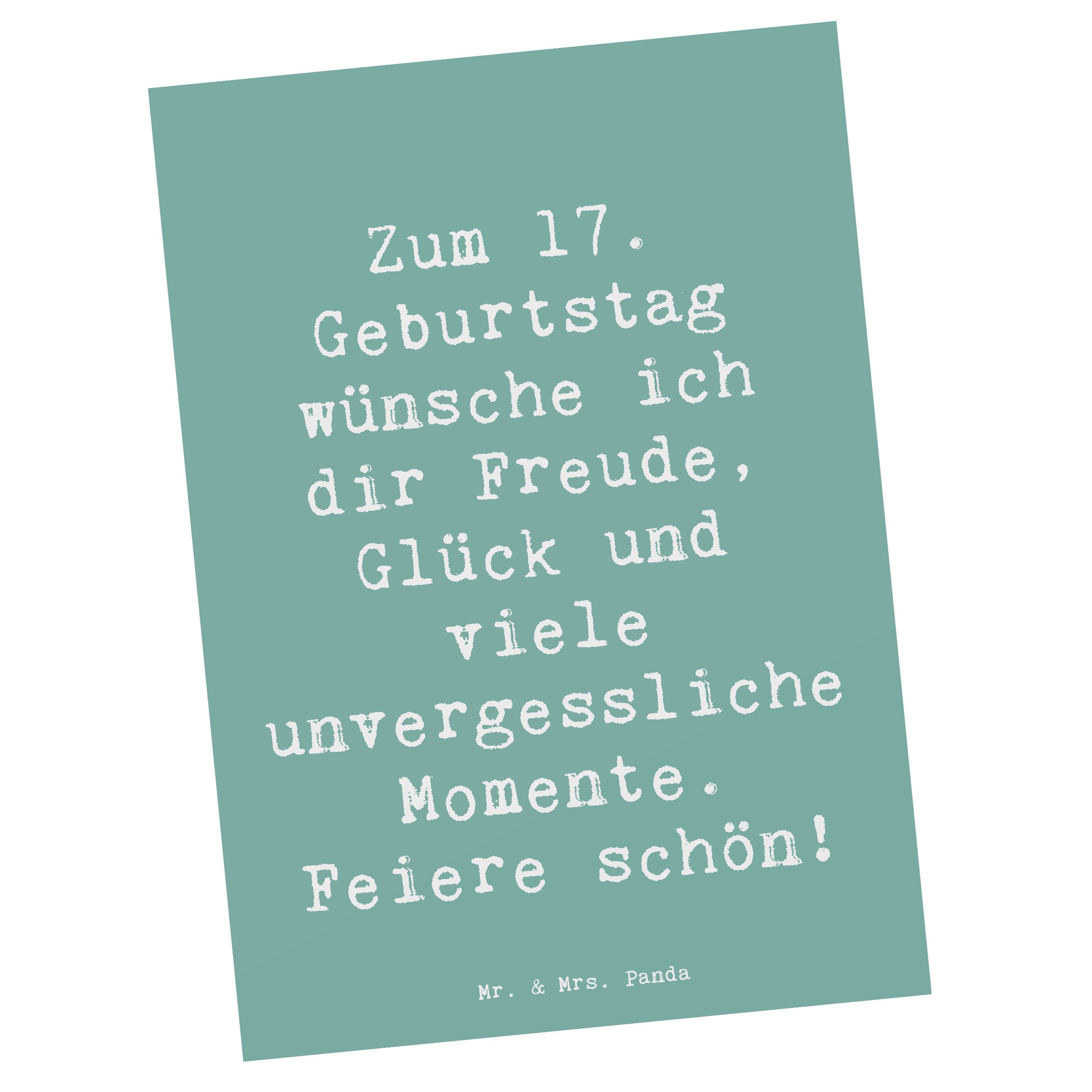 Postkarte Spruch 17. Geburtstag - Meeresbrise - Geschenk, Meilenstein, Erinneru