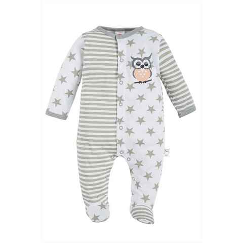 Makoma Schlafoverall Baby Schlafstrampler Schlafanzug Strampler für Mädchen Rosa Eule (1-tlg) 100% Baumwolle