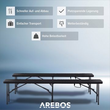 Arebos Bierzeltgarnitur 2x Bierbank I Faltbank I Klappbar