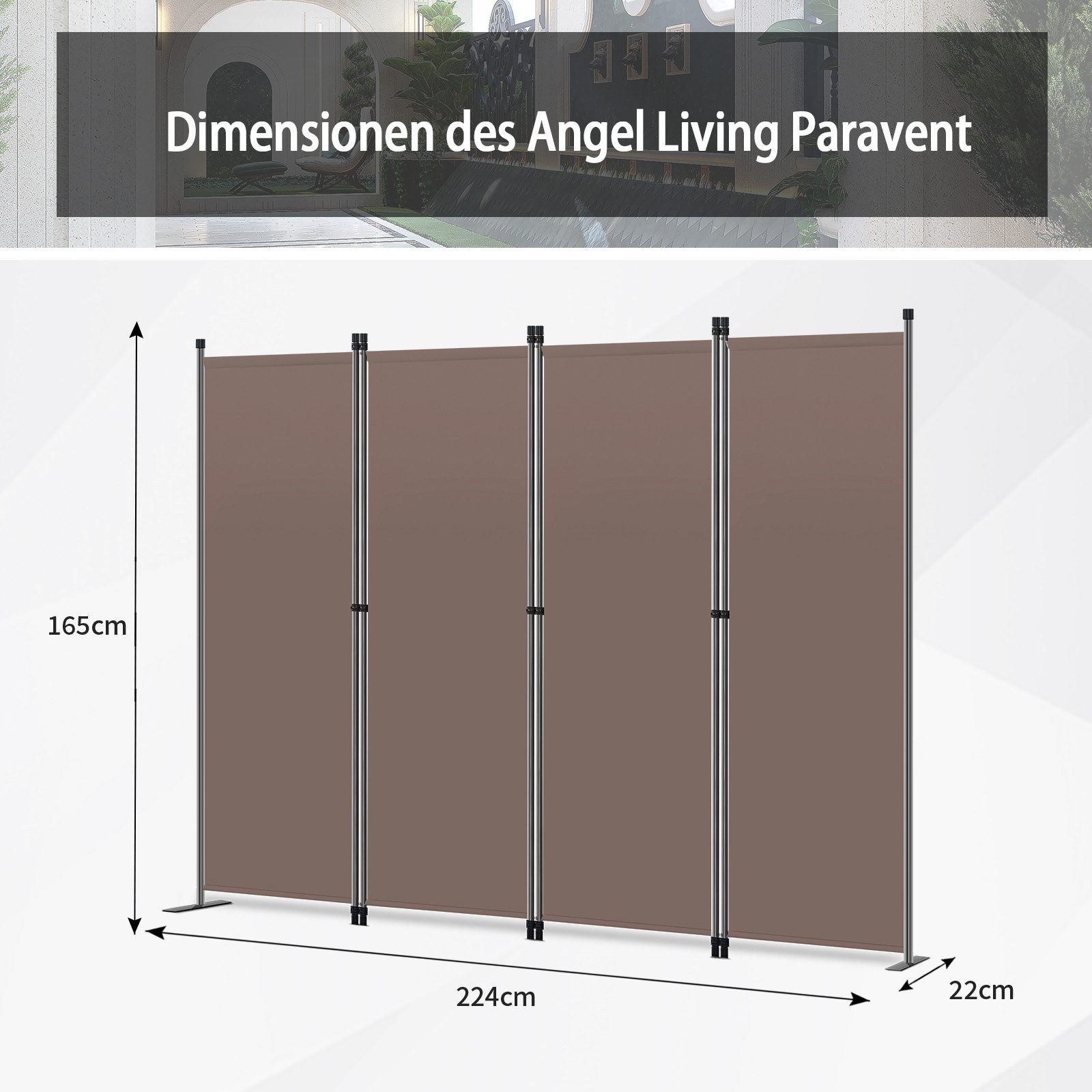 Angel Living Paravent KlappbarTrennwand Sichtschutz Faltbildschirm günstig online kaufen
