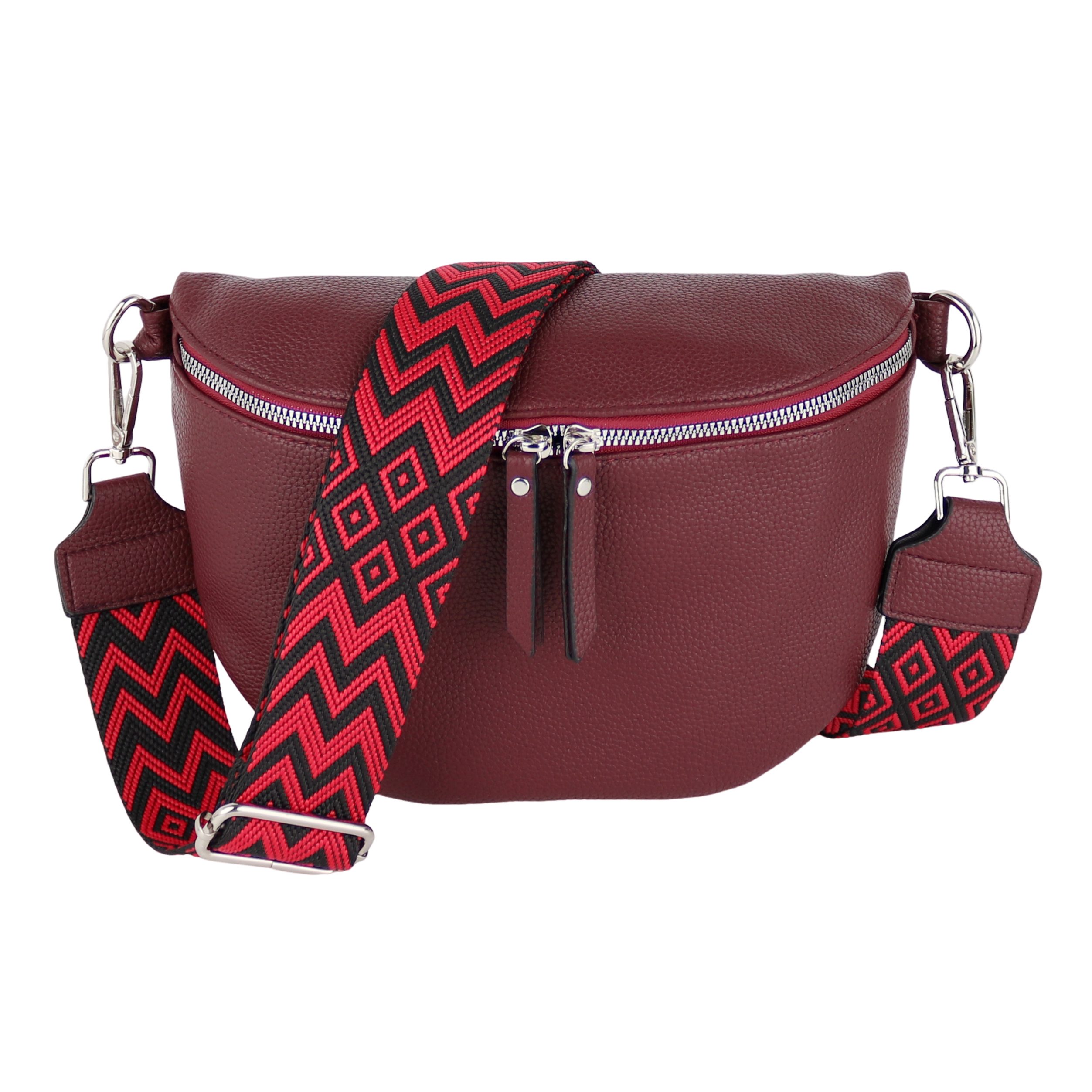 MIRROSI Bauchtasche Damen Taschen, Umhängetasche, Brusttasche, 26x18x9cm Veganes Leder (Schultertasche für jeden Anlass), Crossbody Bag, Bohemian gemusterten& verstellbaren Schulterriemen