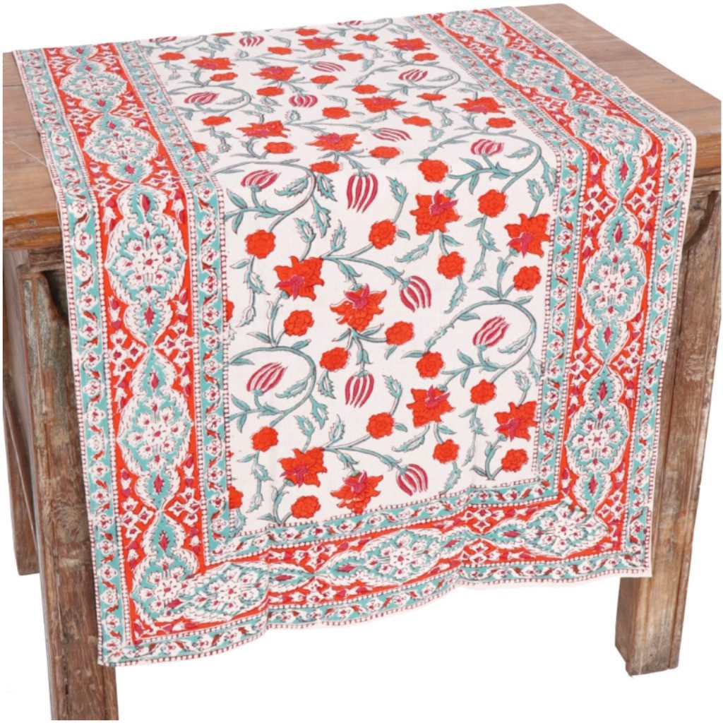 Guru-Shop Tischläufer Tischdecke, Tischläufer Blockdruck, Boho..