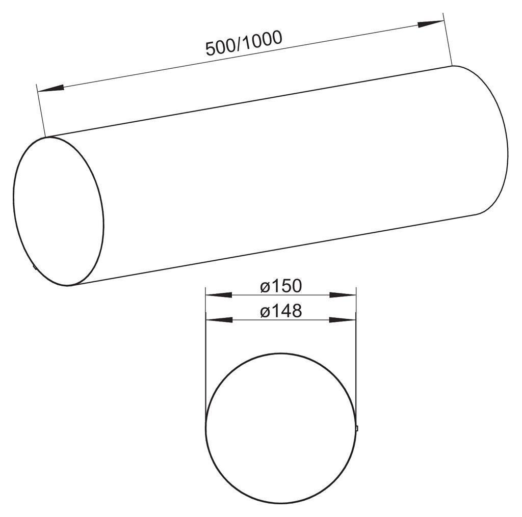 Thumbnail - Naber Montagezubehör Dunstabzugshaube COMPAIR STEEL flow® 150 Rundrohr verzinkter Stahl 1000 mm 4061010