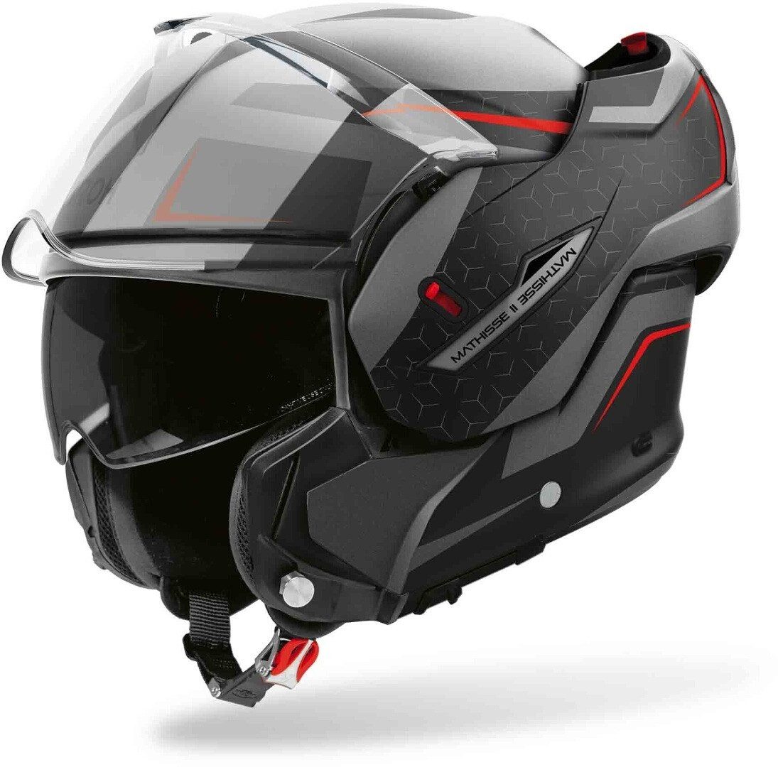 Airoh Motorradhelm Mathisse II Magnet Klapphelm, vorbereitet für Kommunikationssystem,integriertes Sonnenvisier
