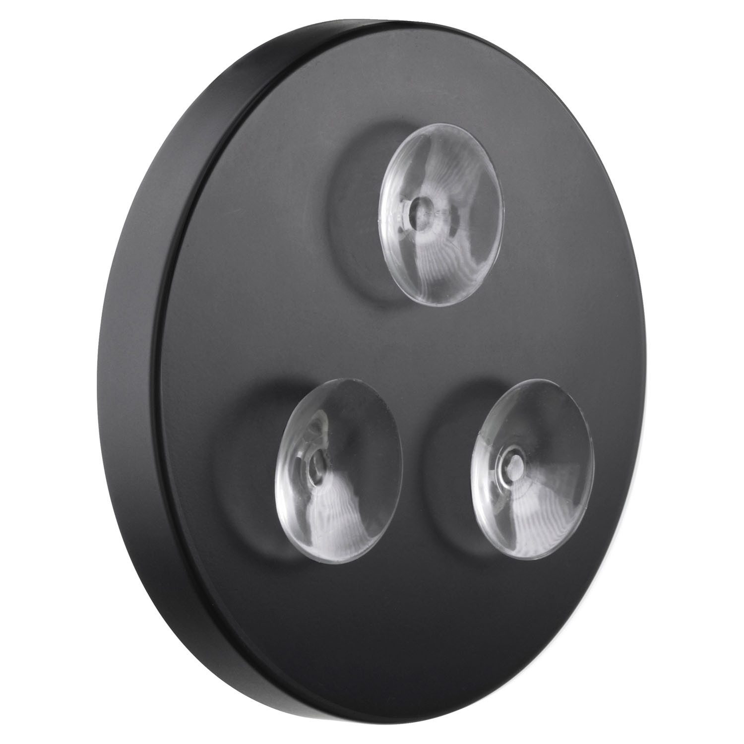 Smedbo Kosmetikspiegel OUTLINE LITE, Ø 12 cm, Schwarz, Kunststoff, LED-Beleuchtung, 7-fache Vergrößerung, USB-Anschluss