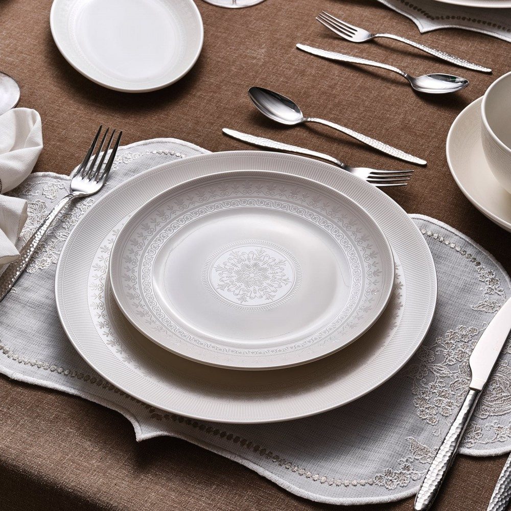 Karaca Geschirr-Set Karaca Forever Bone Artiste Geschirrset 53-Teiliges für 12 Personen, 12 Personen, Bone