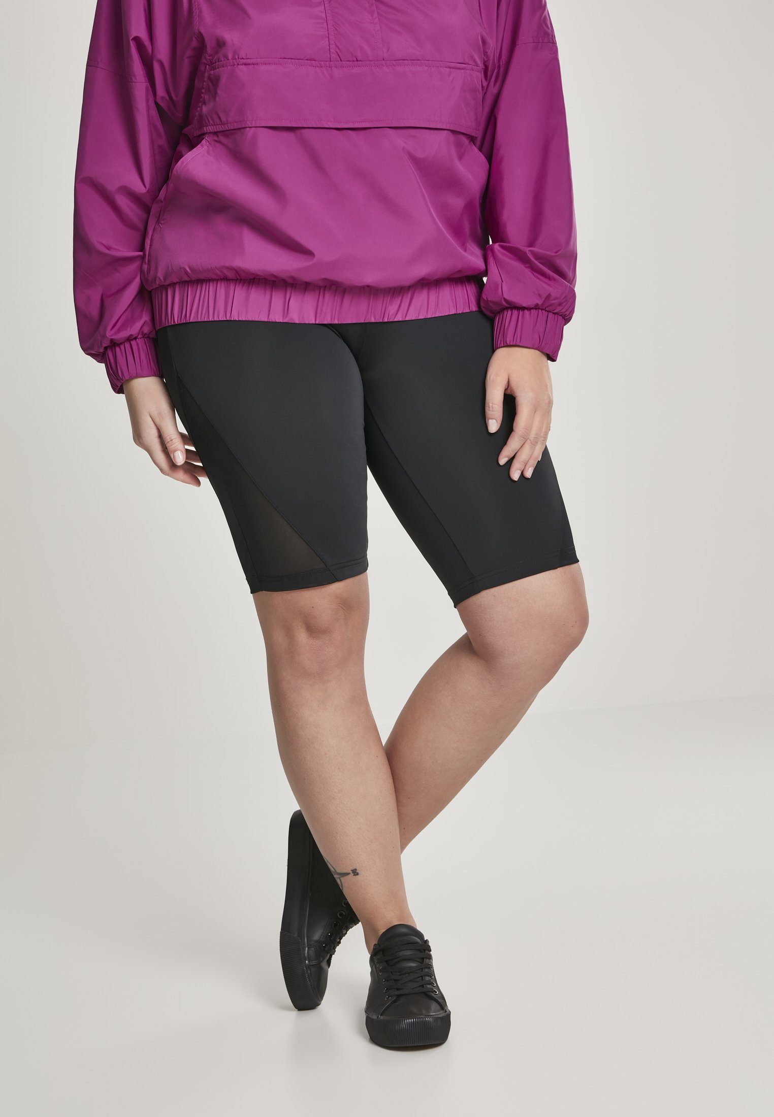 URBAN CLASSICS Stoffhose (1-tlg) TB2638 Cycle Tech black Damen Mesh Shorts Mesh Cycle Tech Ladies