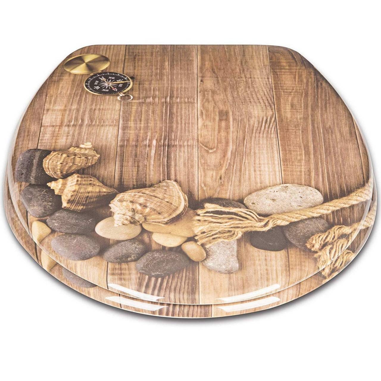 Woltu WC-Sitz (1-St), mit Abesenkautomatik, aus Duroplast, Deco Design günstig online kaufen