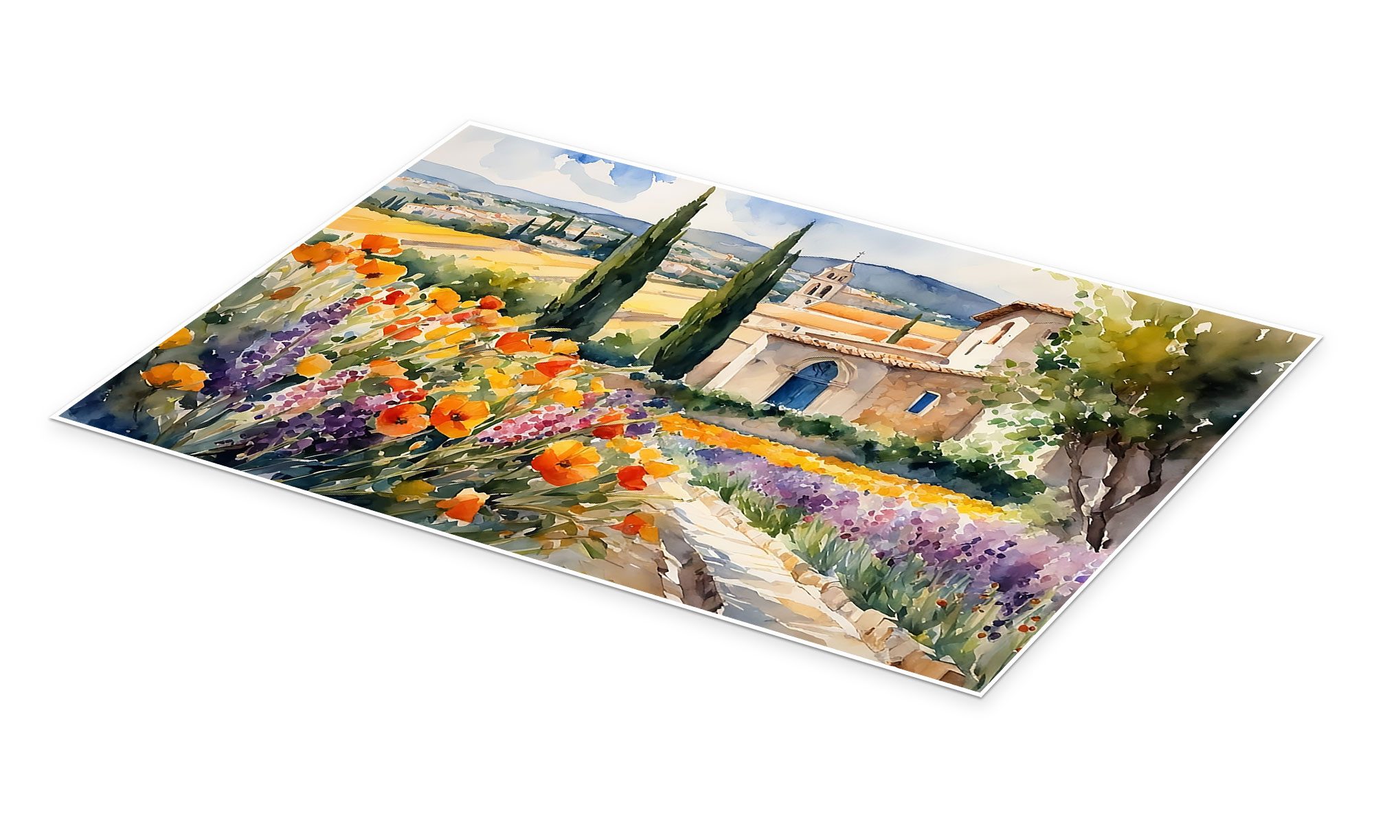 Posterlounge Wandbild Landschaft in der Provence, Mango Art, erhältlich als Poster, Leinwandbild, Wandsticker oder Acrylglasbild