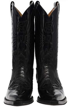FB Fashion Boots CARLOS PATA Schwarz Cowboystiefel Rahmengenähte Herren Westernstiefel.