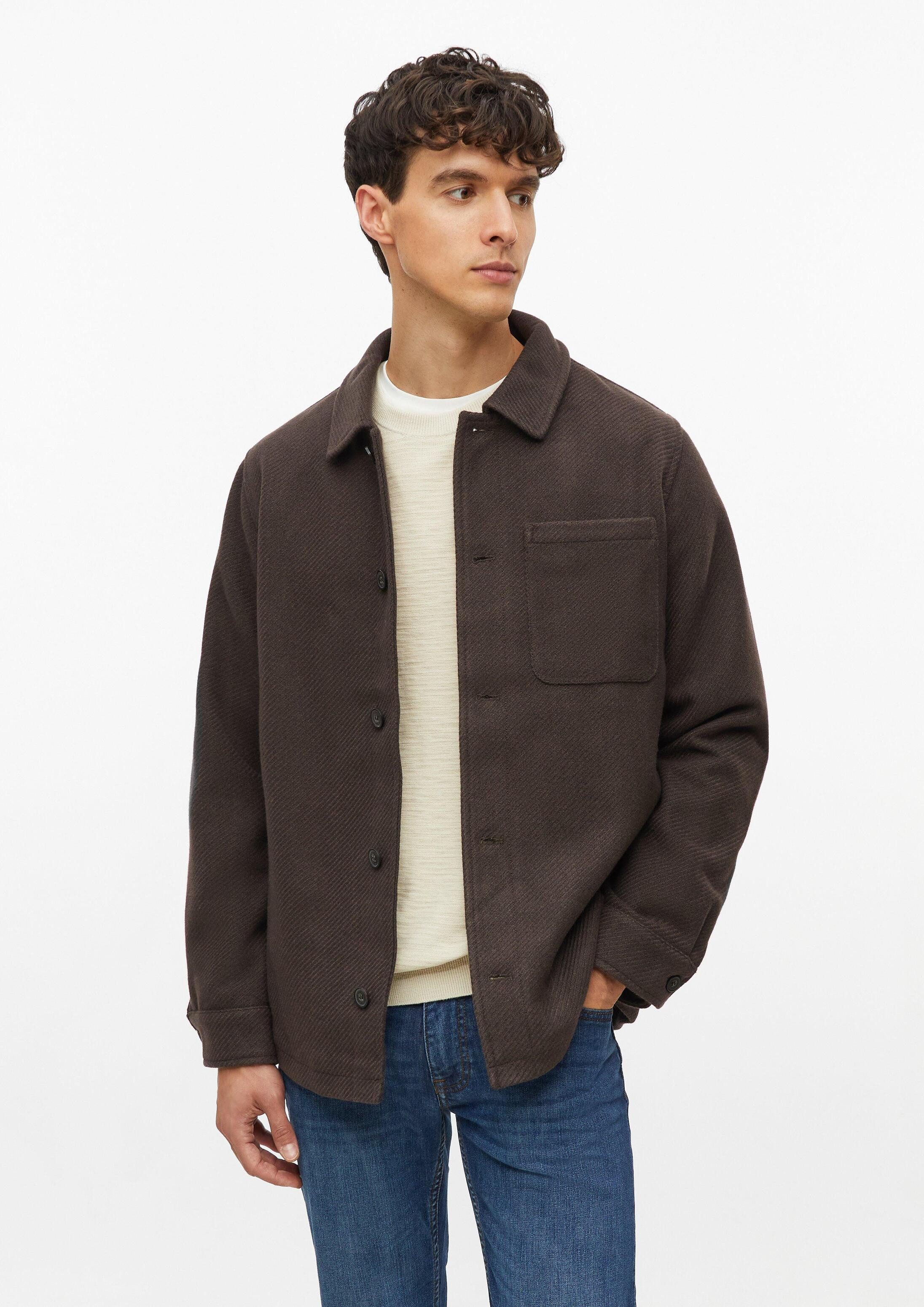 s.Oliver Hemdjacke Outdoor-Jacke Weiches Overshirt in Wolloptik mit Knopfleiste