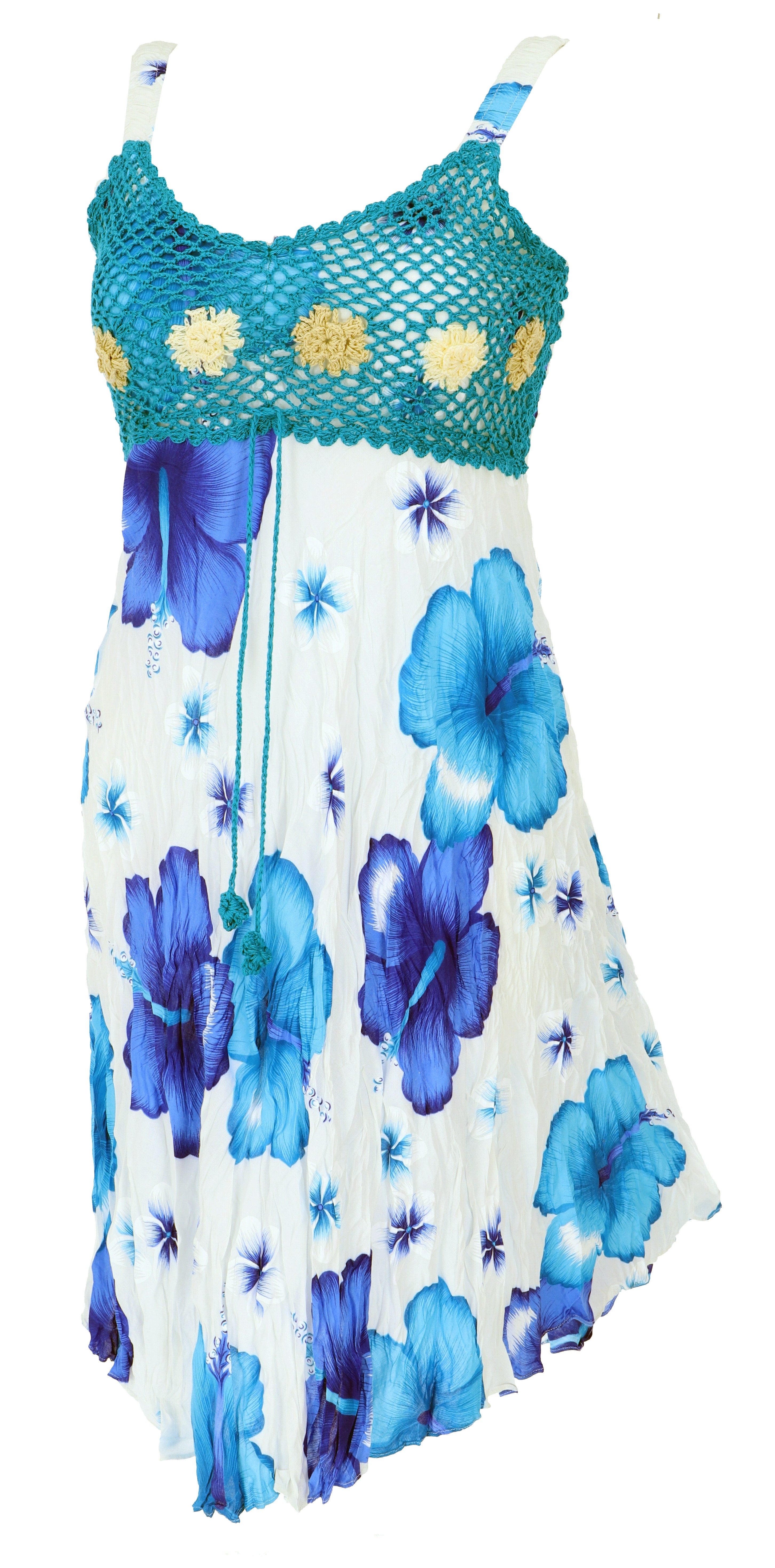 Guru-Shop Midikleid Boho Minikleid, Sommerkleid Hawaii,.. alternative Bekleidung