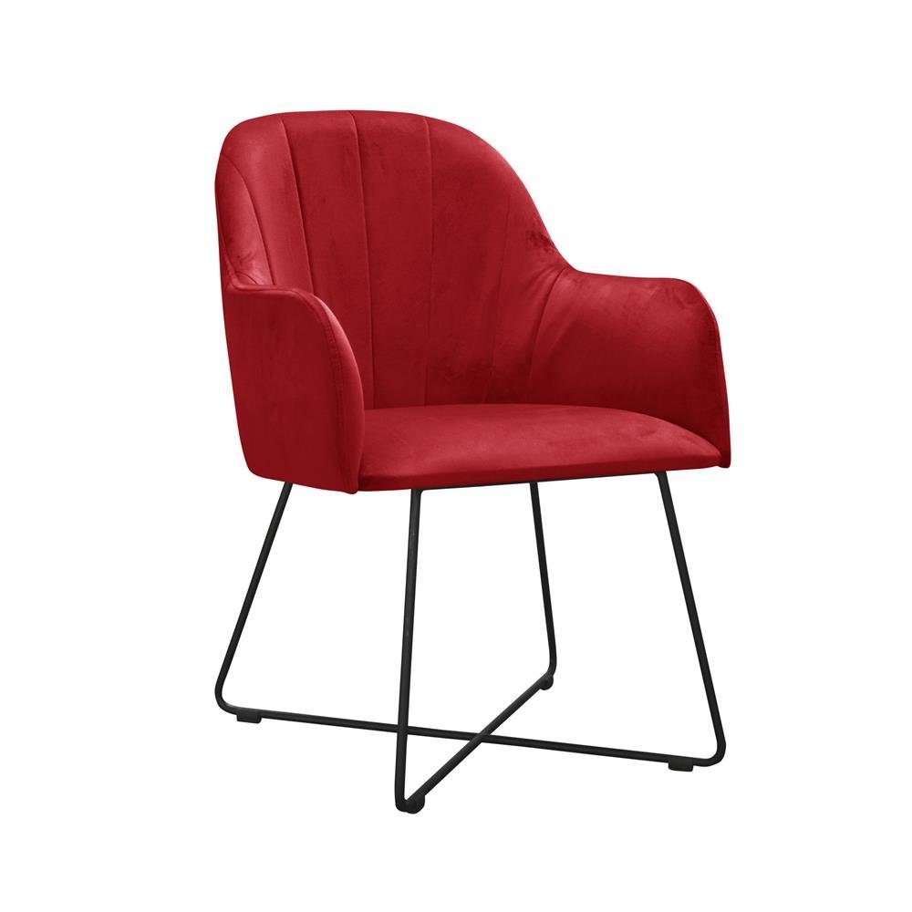 JVmoebel Stuhl, Design Stühle Stuhl Sitz Praxis Ess Zimmer Textil Stoff Polster Warte Kanzlei Rot | Stühle