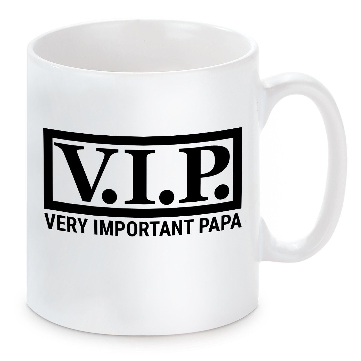Herzbotschaft Tasse Kaffeebecher mit Motiv V.I.P., Keramik, Kaffeetasse spülmaschinenfest und mikrowellengeeignet