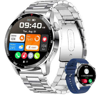 Lige Smartwatch (iOS Android), Herren Mit Telefonfunktion Rund Wasserdicht Smart Watch Blutdruck