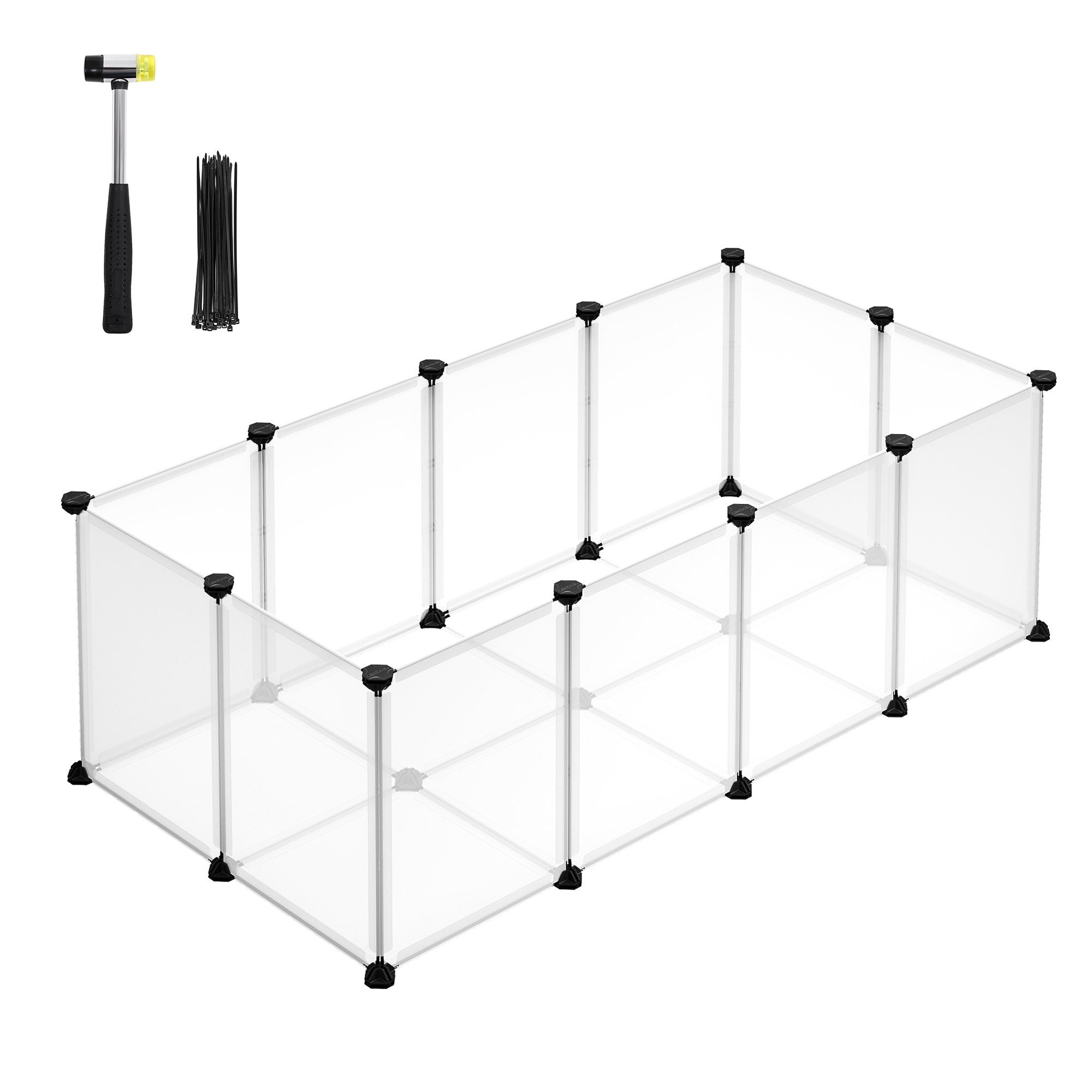 SONGMICS Kleintierkäfig, L-XXL, Freigehege, mit Bodenplatten, 20 Platten, D günstig online kaufen
