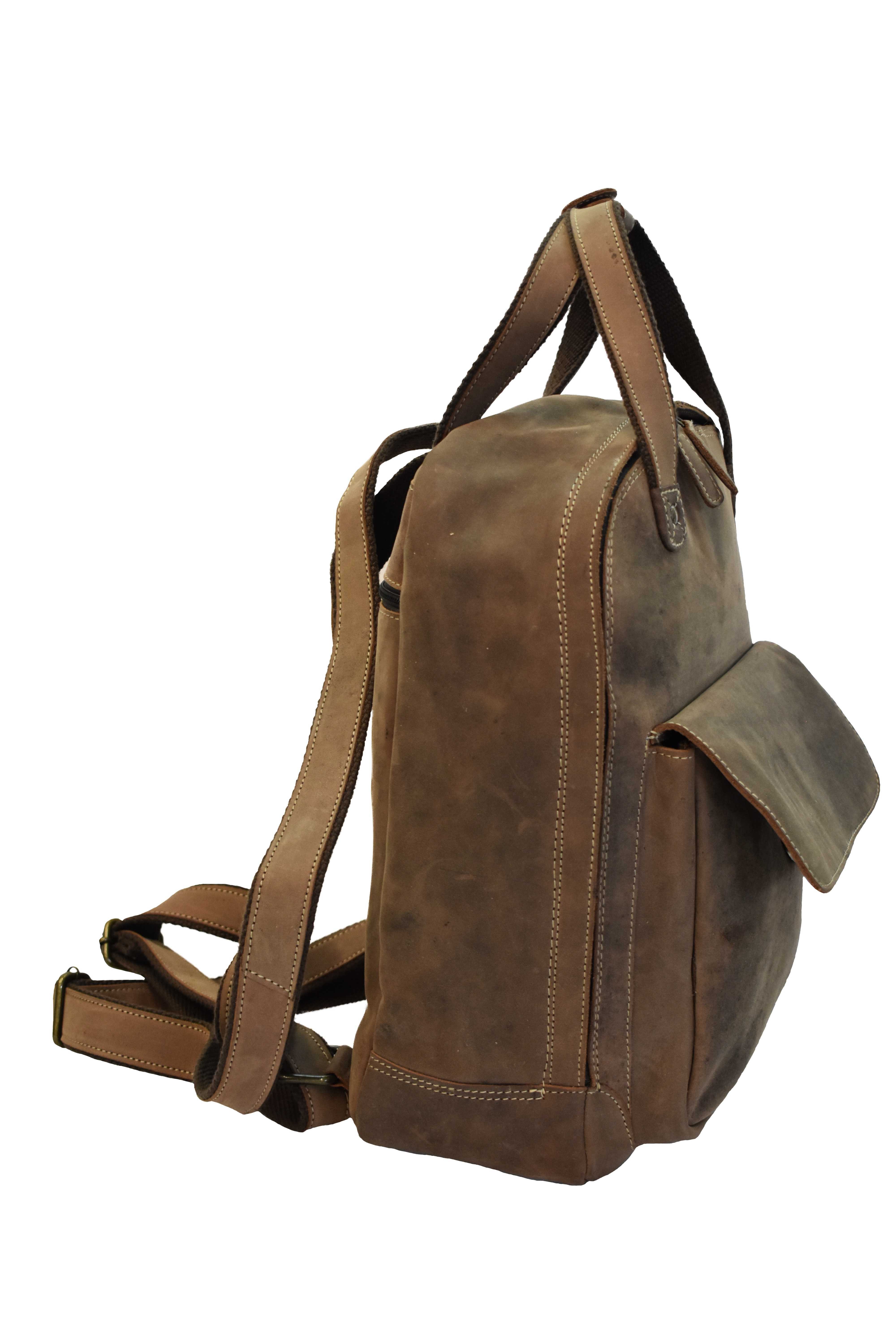 Bayern Bag Cityrucksack B1680, Lederrucksack Wanderrucksack