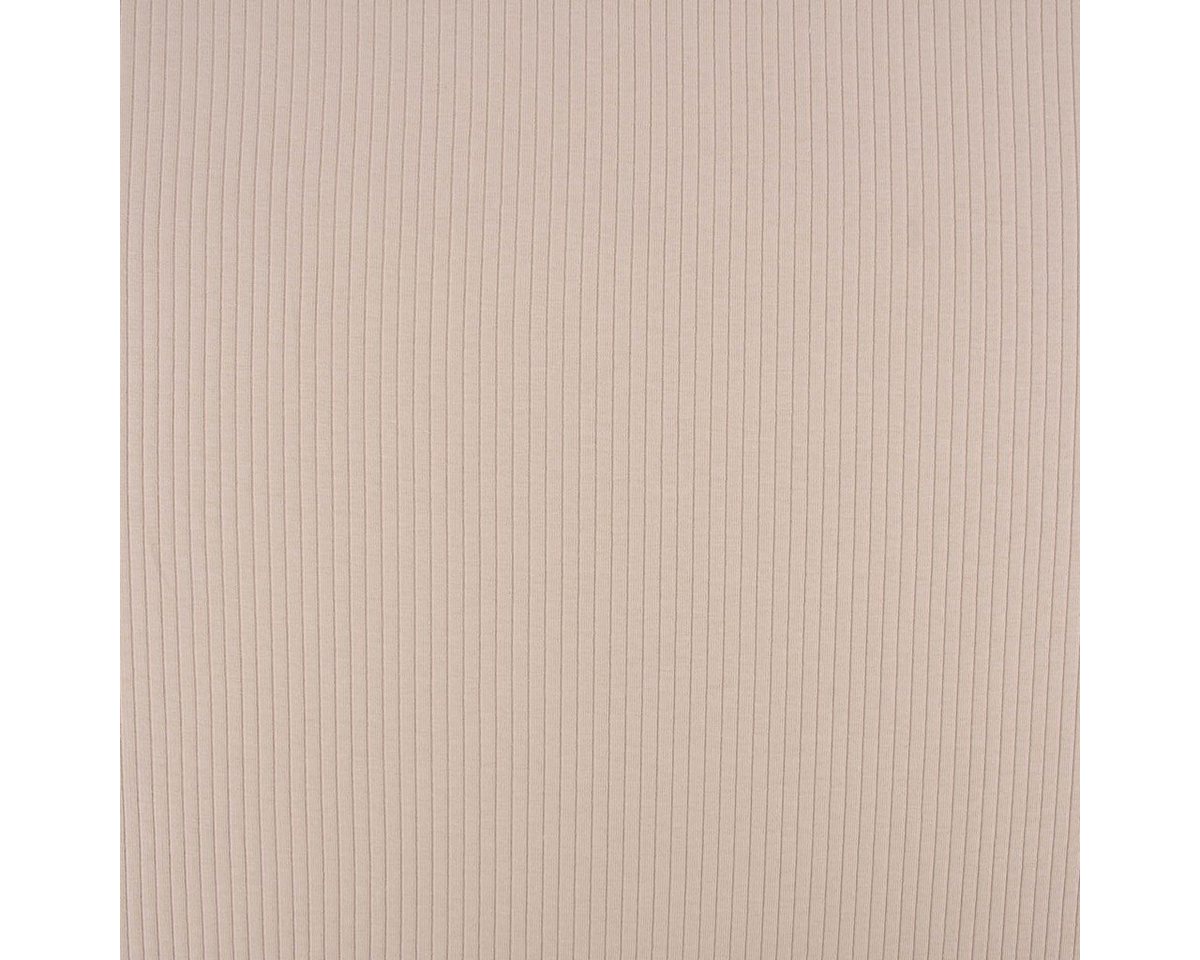 Thumbnail - SCHÖNER LEBEN. Stoff Feinstrick Jersey Mandy gerippt einfarbig sand 1,40m Breite, allergikergeeignet