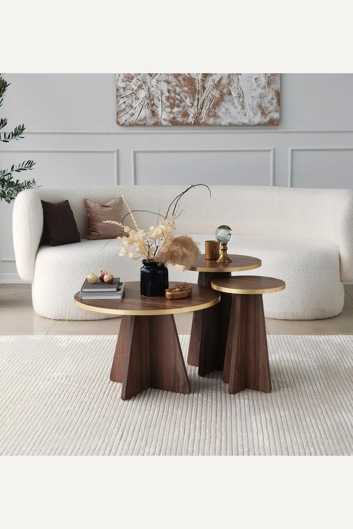 en.casa Couchtisch (3-St., 3-teiliges Satztisch-Set), 3er-Set Satztische 91332096