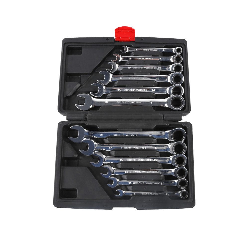 JEOBEST Ratschenringschlüssel Maulschlüssel Set, (12-Tlg.,8-19 mm, Metrisch) 72 Zähne Schraubenschlüssel Set – Bild 4 von 5